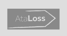 Here's an alt tag for the image: AtaLoss logo with arrow.